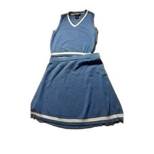Sincerely, Jules Skirt Set Women Size M Blue Sweater Vest Two Piece #111
